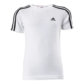 Adidas Essentials 3-Stripes Cotton T-Shirt White