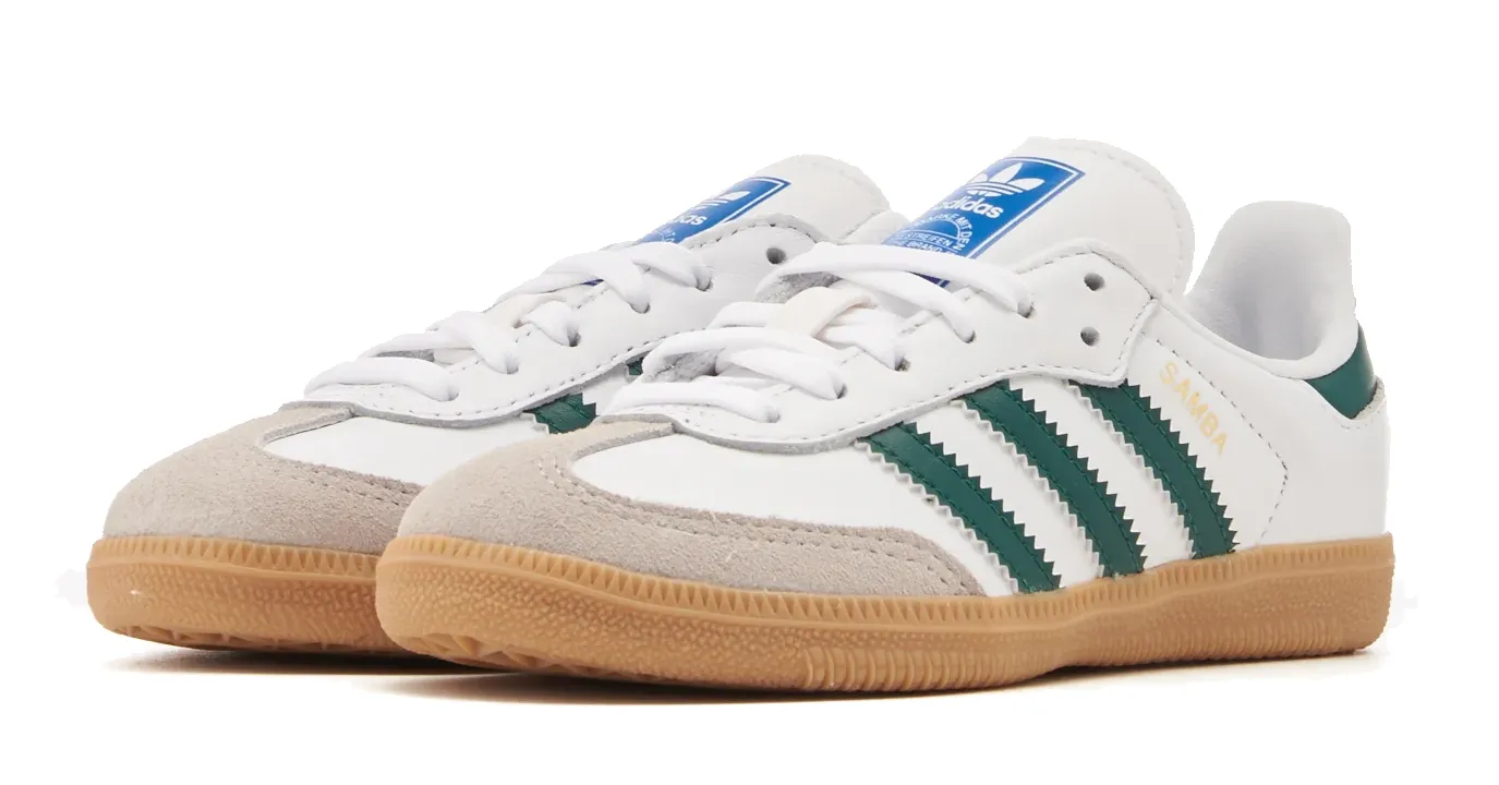 ADIDAS SAMBA OG JUNIOR CLOUD WHITE, COLLEGIATE GREEN & GUM