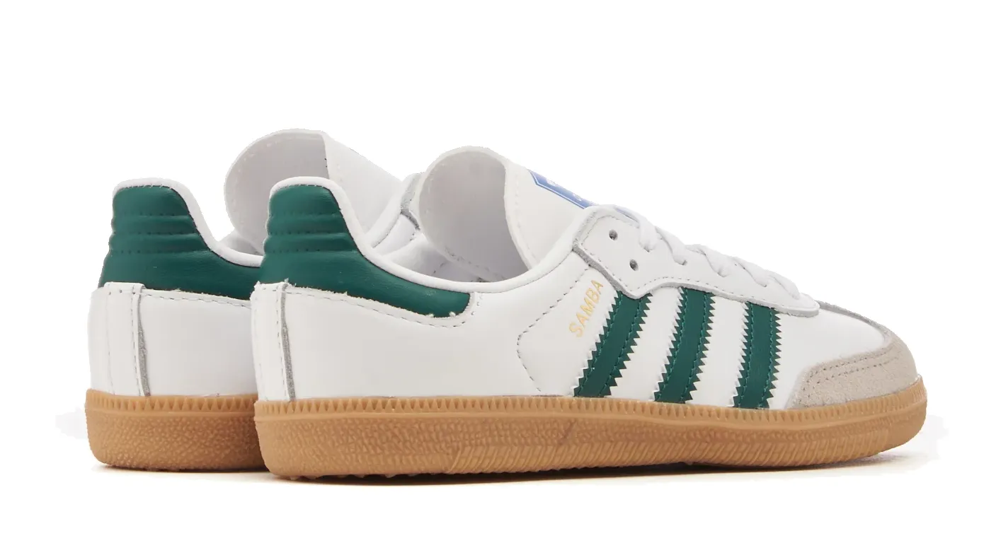 ADIDAS SAMBA OG JUNIOR CLOUD WHITE, COLLEGIATE GREEN & GUM