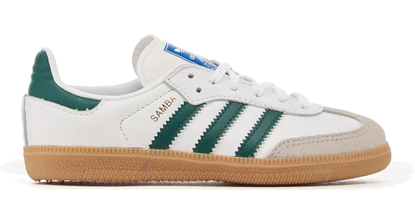 ADIDAS SAMBA OG JUNIOR CLOUD WHITE, COLLEGIATE GREEN & GUM