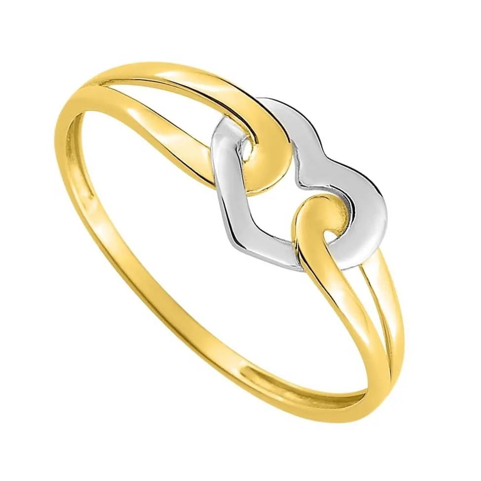 Anillo oro 18k corazón blanco