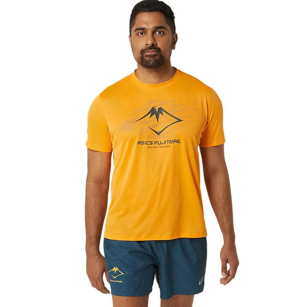 Asics Remeras Masculino Running Fujitrail_Logo_Ss_Top Fellow_Yellow/Lichen_Green/Graphite_Grey