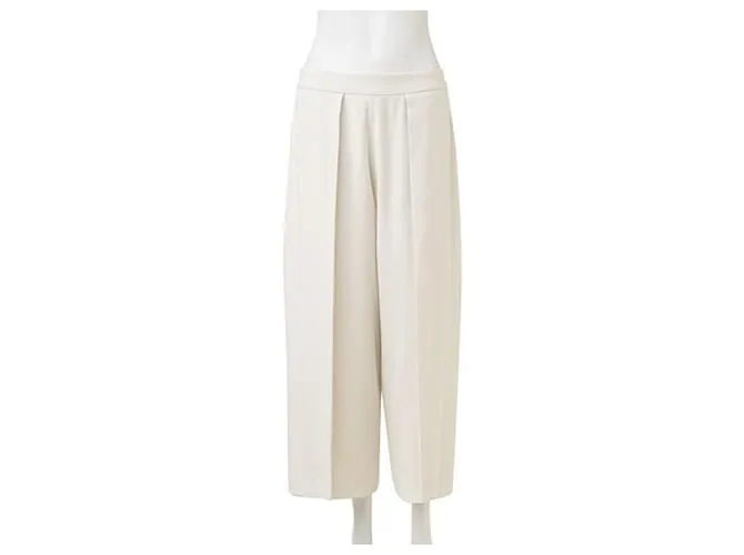 Autre Marque Culottes acampanados de diseñador contemporáneo Blanco 