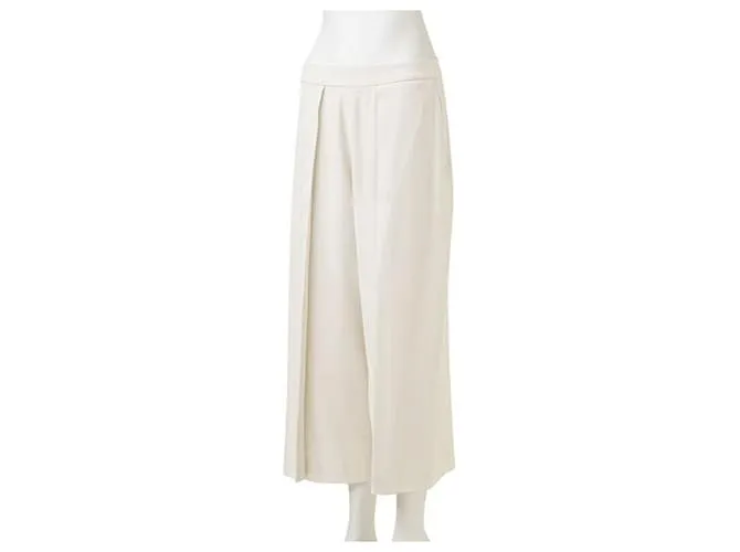 Autre Marque Culottes acampanados de diseñador contemporáneo Blanco 