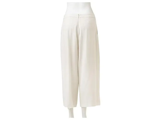 Autre Marque Culottes acampanados de diseñador contemporáneo Blanco 