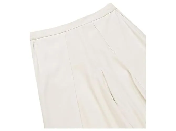 Autre Marque Culottes acampanados de diseñador contemporáneo Blanco 