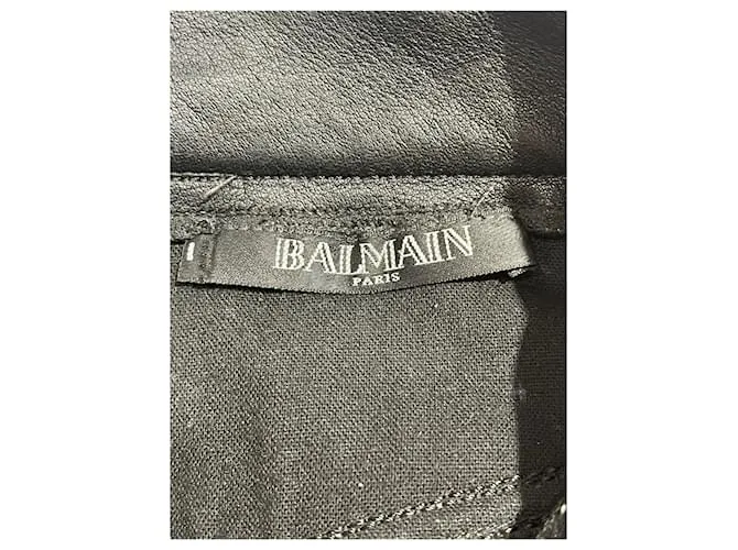 BALMAIN Pantalón T.FR 34 Piel Negro 