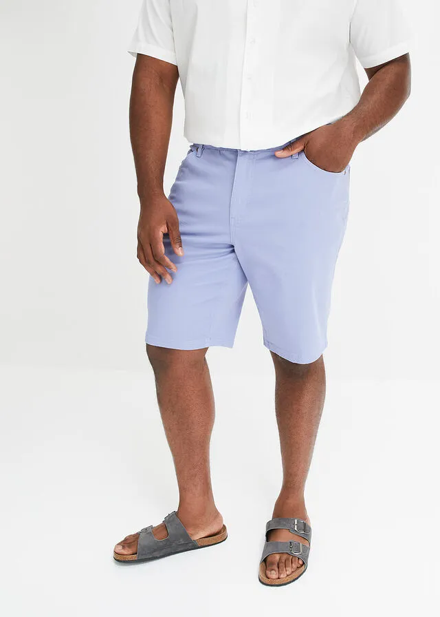 Bermudas elásticas, classic fit Azul claro