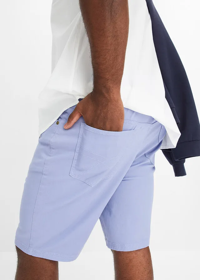 Bermudas elásticas, classic fit Azul claro