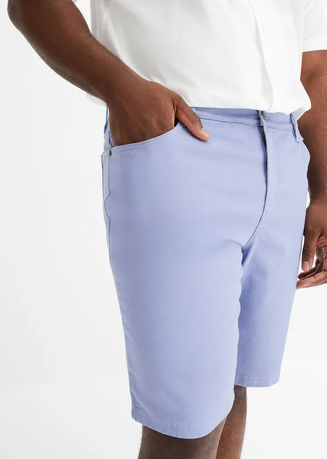 Bermudas elásticas, classic fit Azul claro