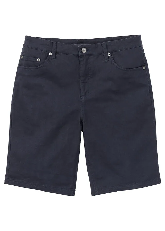 Bermudas elásticas, classic fit Azul oscuro