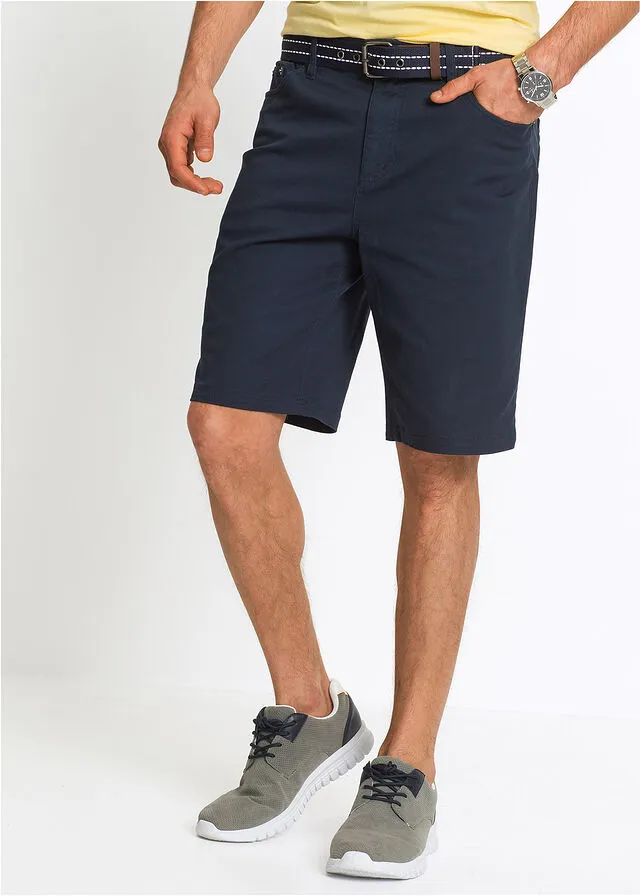 Bermudas elásticas, classic fit Azul oscuro