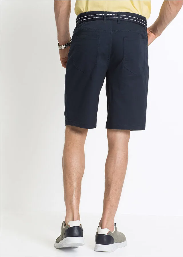 Bermudas elásticas, classic fit Azul oscuro