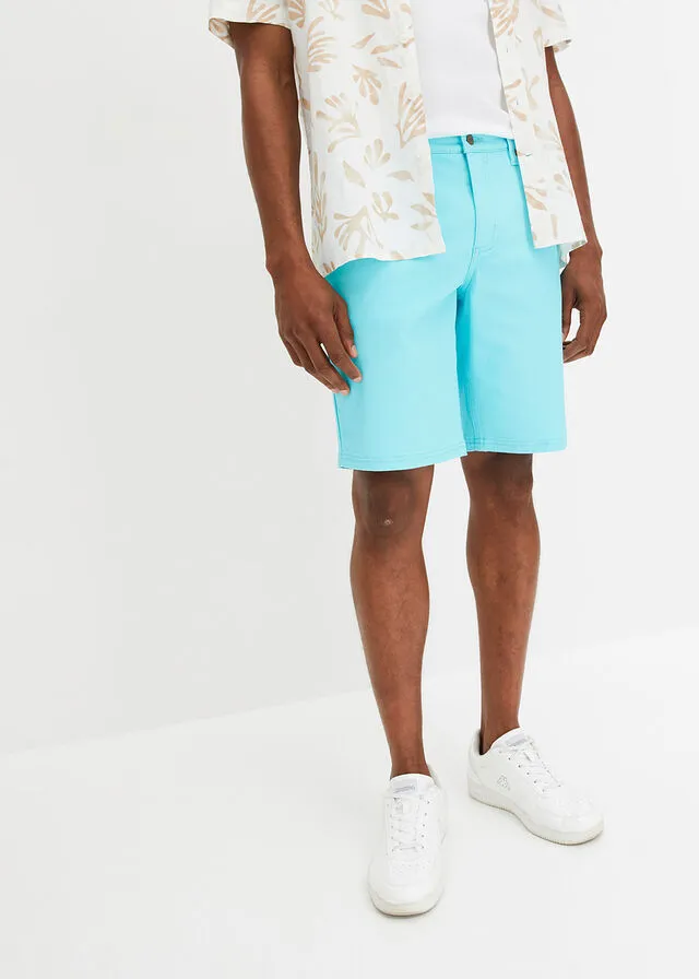 Bermudas elásticas, classic fit Celeste