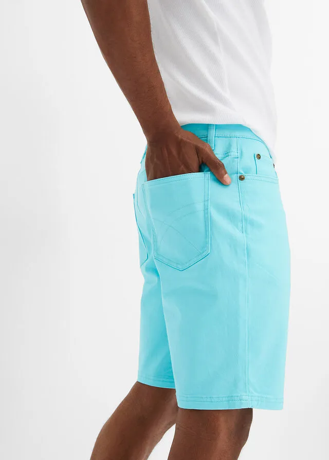 Bermudas elásticas, classic fit Celeste