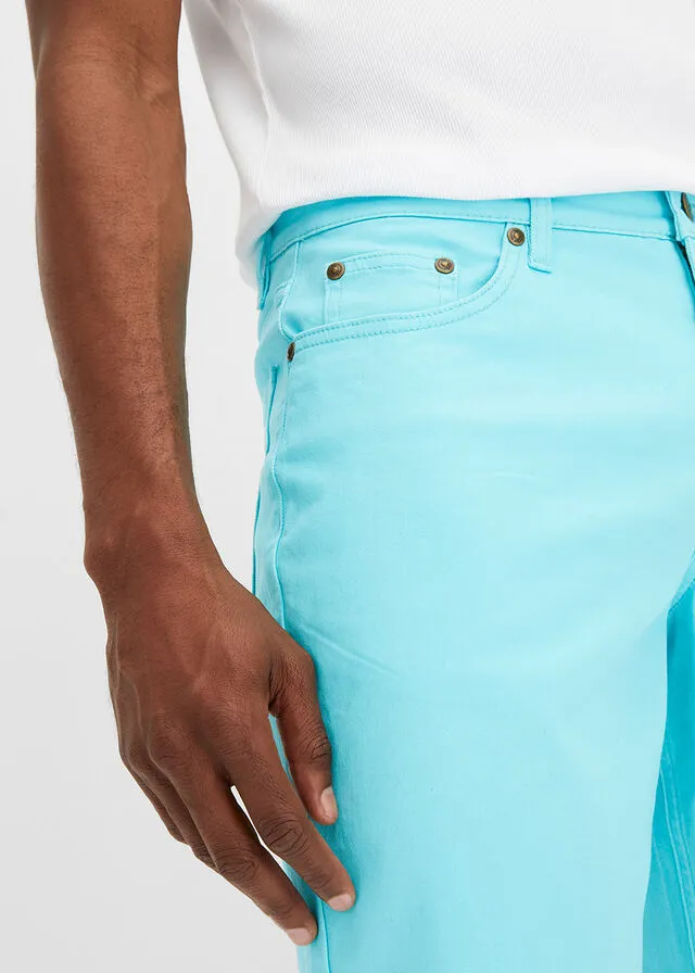 Bermudas elásticas, classic fit Celeste