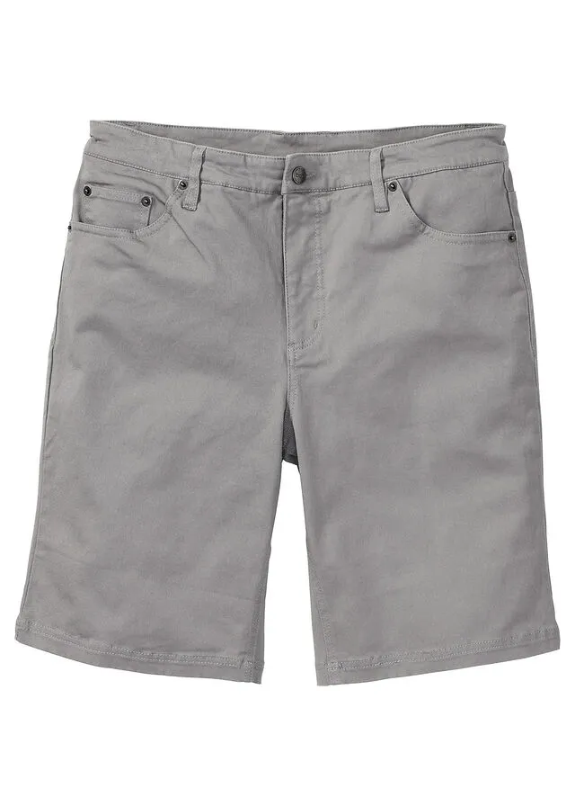 Bermudas elásticas, classic fit Gris