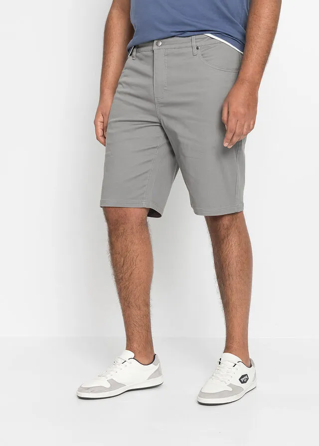 Bermudas elásticas, classic fit Gris