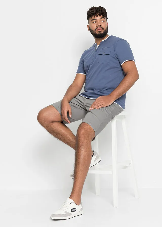 Bermudas elásticas, classic fit Gris