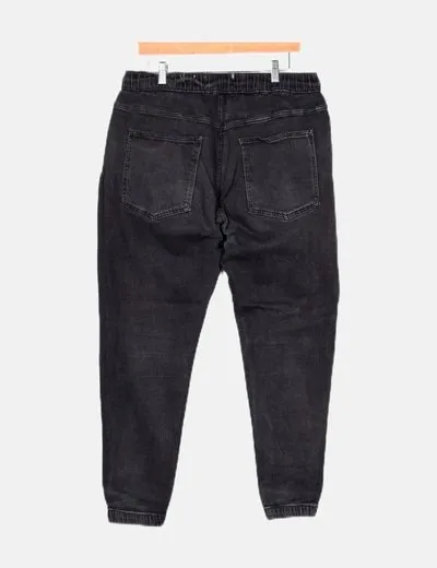 Bershka Pantalón gris denim