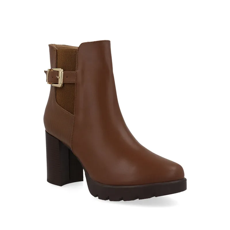 Botin Casual Xlondres color Cognac para Mujer