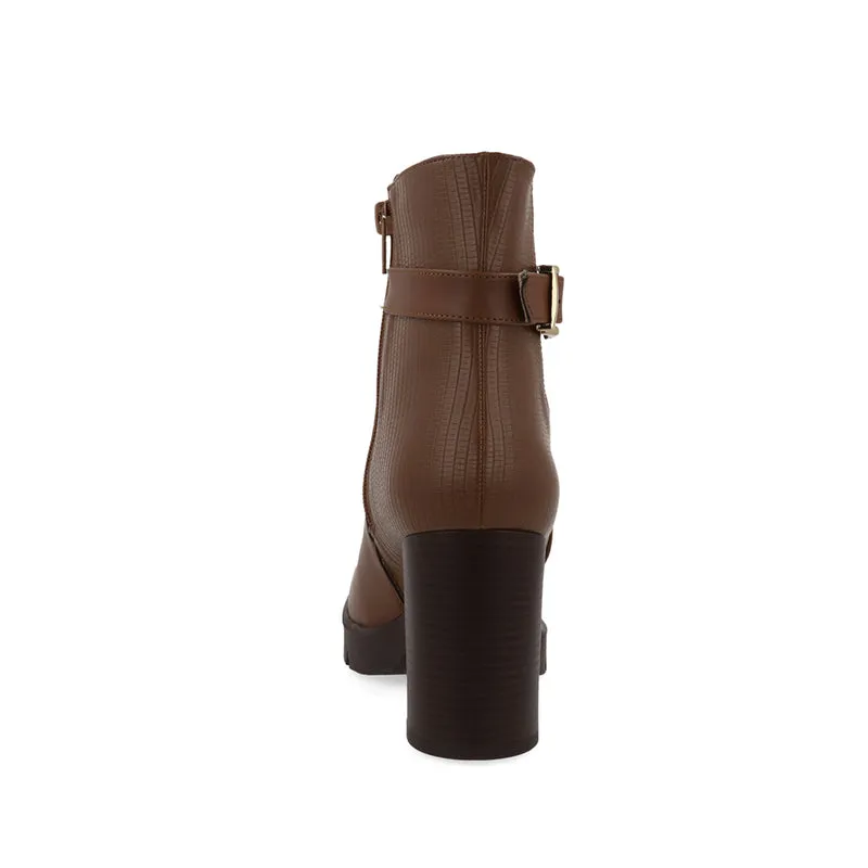 Botin Casual Xlondres color Cognac para Mujer