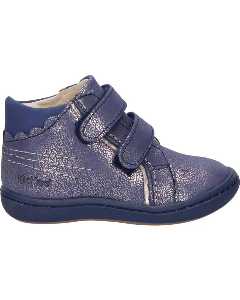 Botines de Niña y Niño KICKERS 912130-10 KICKMARY CUIR NUBUC 102 MARINE METALLIS