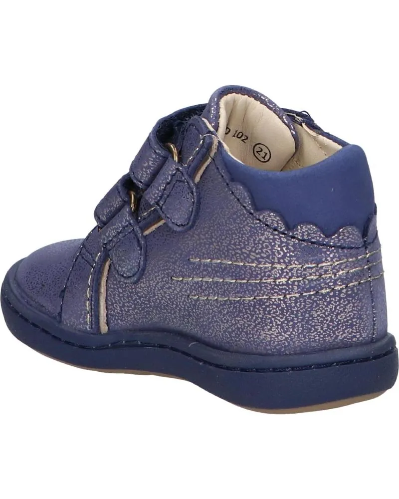 Botines de Niña y Niño KICKERS 912130-10 KICKMARY CUIR NUBUC 102 MARINE METALLIS