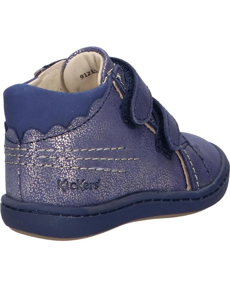 Botines de Niña y Niño KICKERS 912130-10 KICKMARY CUIR NUBUC 102 MARINE METALLIS