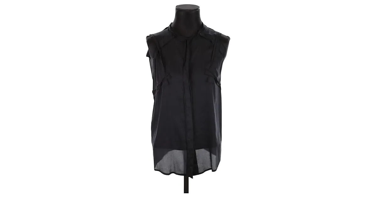 Bottega Veneta Top de seda Negro 