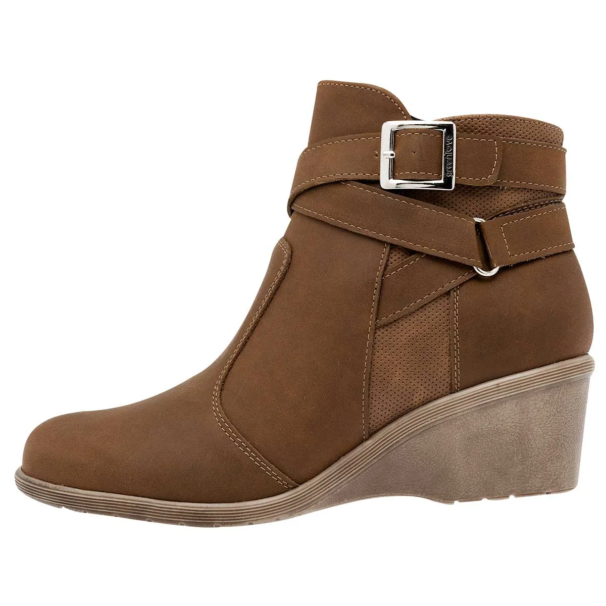 Botín con cuña Exterior Sintético Color Camel Para Mujer De RBCOLLECTION