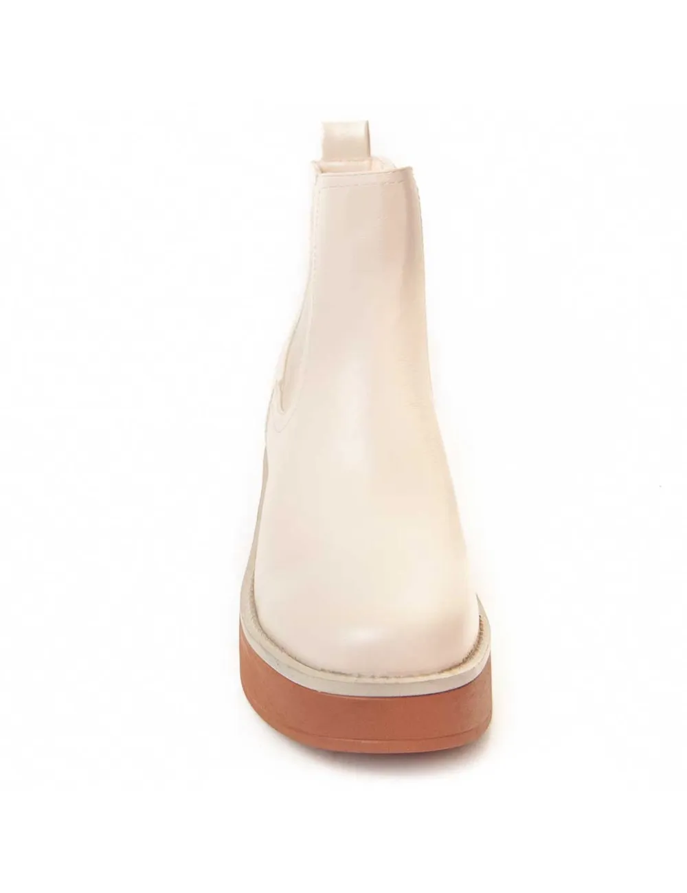 Botín De Tacón Para Mujer.  Montevita  Bottivita35  94013 Beige