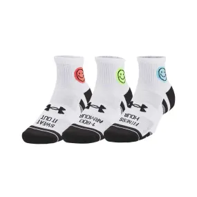 Calcetas Largas Under Armour Unisex Perf Tech Novelty 3 pack Quarter Blanco