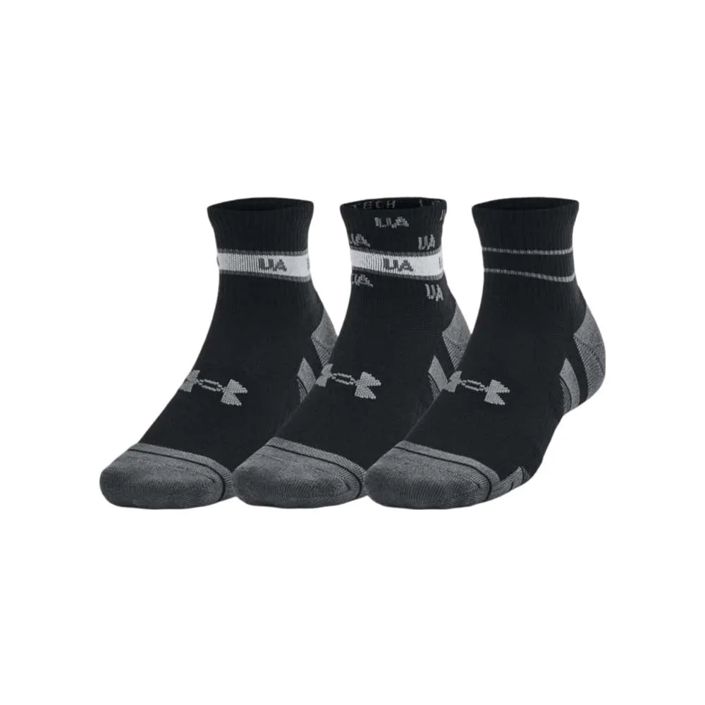 Calcetas Largas Under Armour Unisex Performance Tech Novelty 3 Pack Quarter Negro