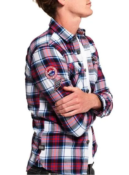 camisa superdry lumberjack blanco