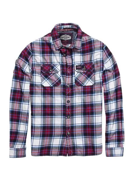 camisa superdry lumberjack blanco