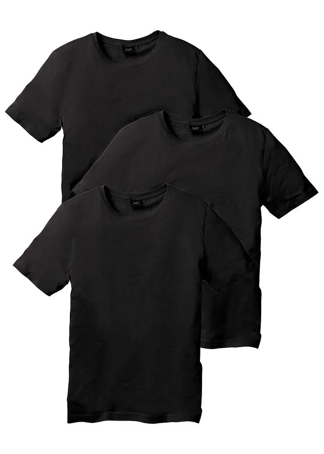 Camiseta (3 unidades) Negro-negro-negro