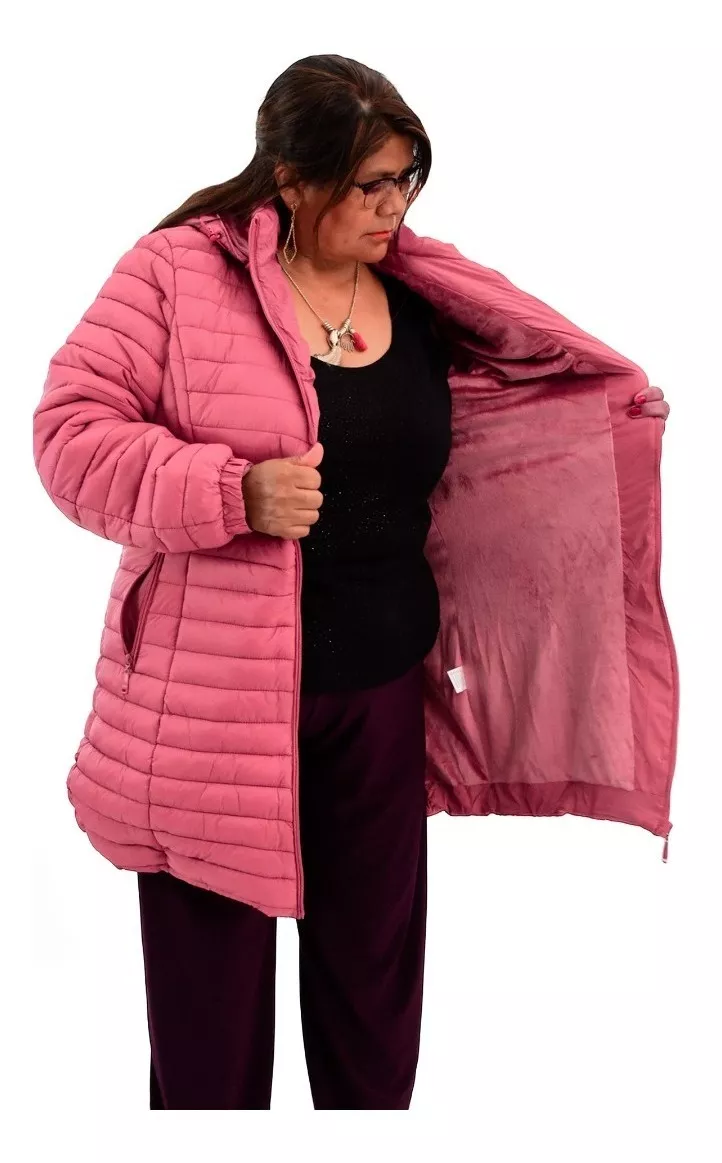 Campera Inflable Mujer Larga Talle Especial Impermeable Hhp