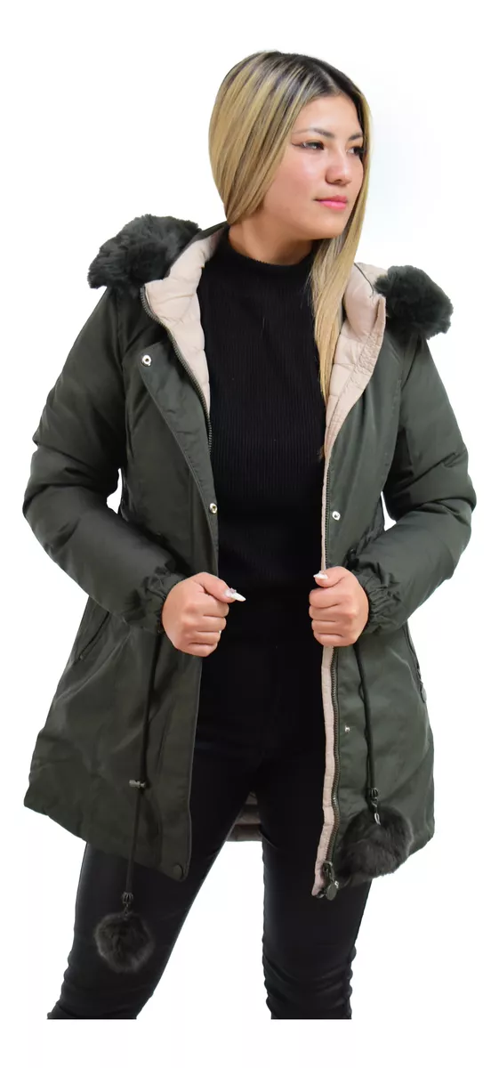 Campera Parka Mujer Reversible Impermeable Importada Yd 8131