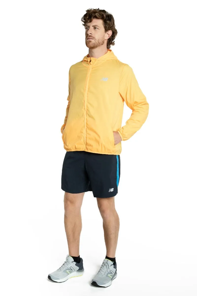 Cortavientos Running Hombre New Balance Empacable Naranjo