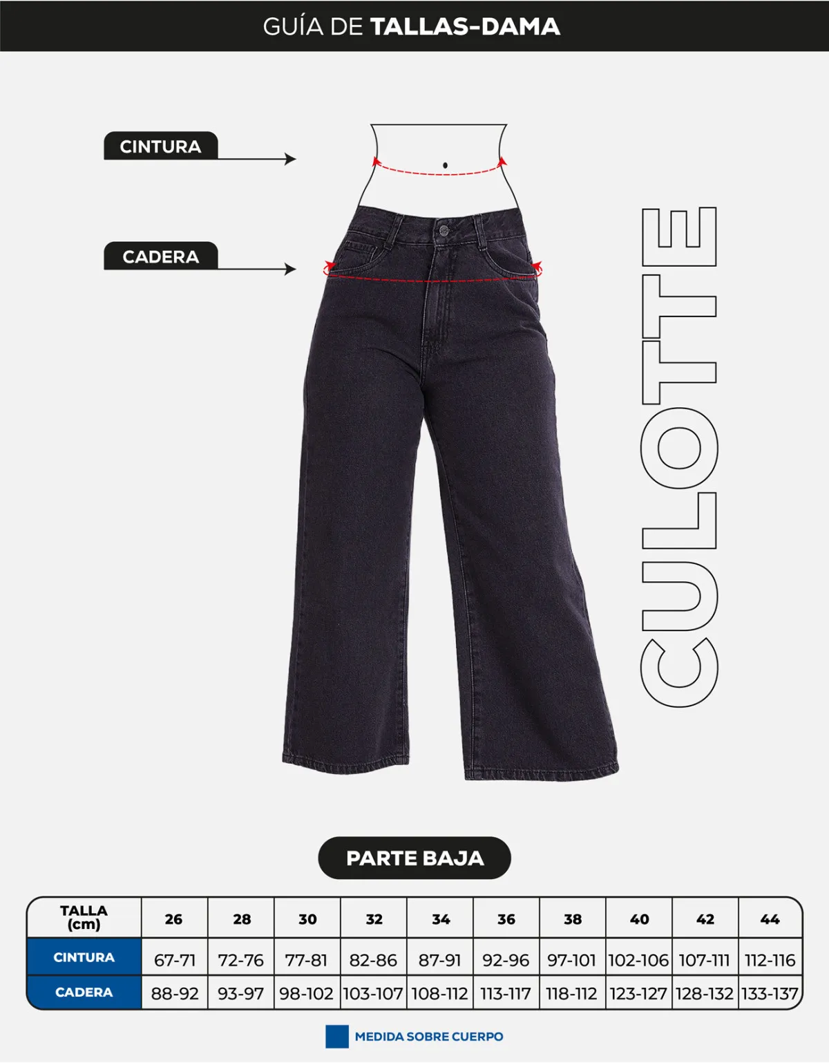 Cropped culotte azul tiro alto mm