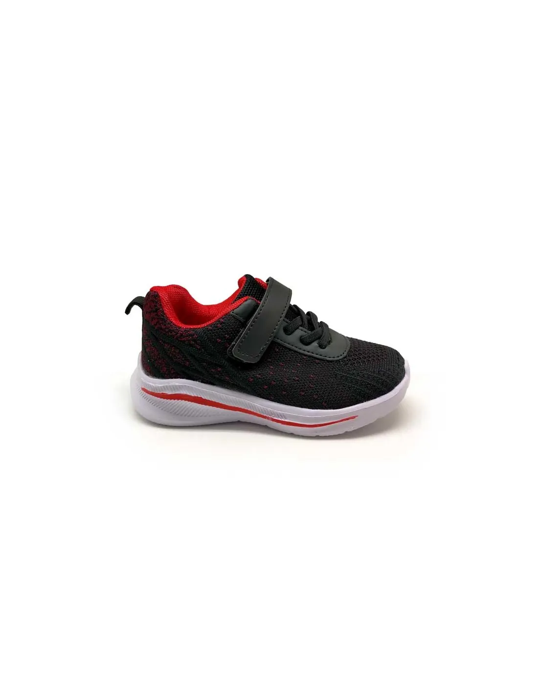 DEPORTIVA RUNNING NIÑO NEGRA/ROJA N2021