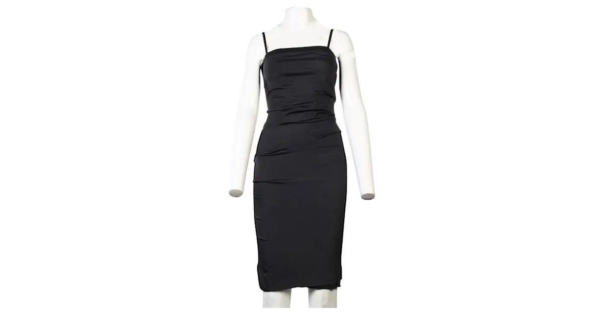 Donna Karan vestido de nailon negro 