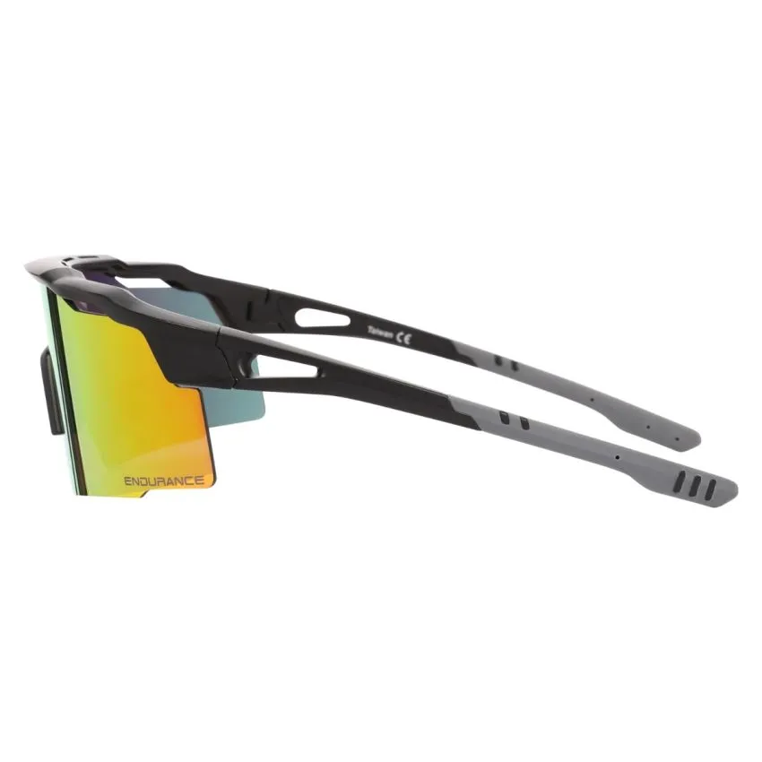 Endurance Unisex Gafas de sol Alberto Half-Frame Sports Glass Negro 