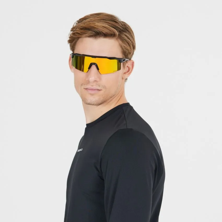 Endurance Unisex Gafas de sol Alberto Half-Frame Sports Glass Negro 