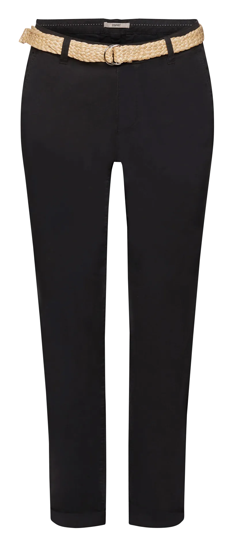 ESPRIT Pantalón chino de algodón elástico en negro