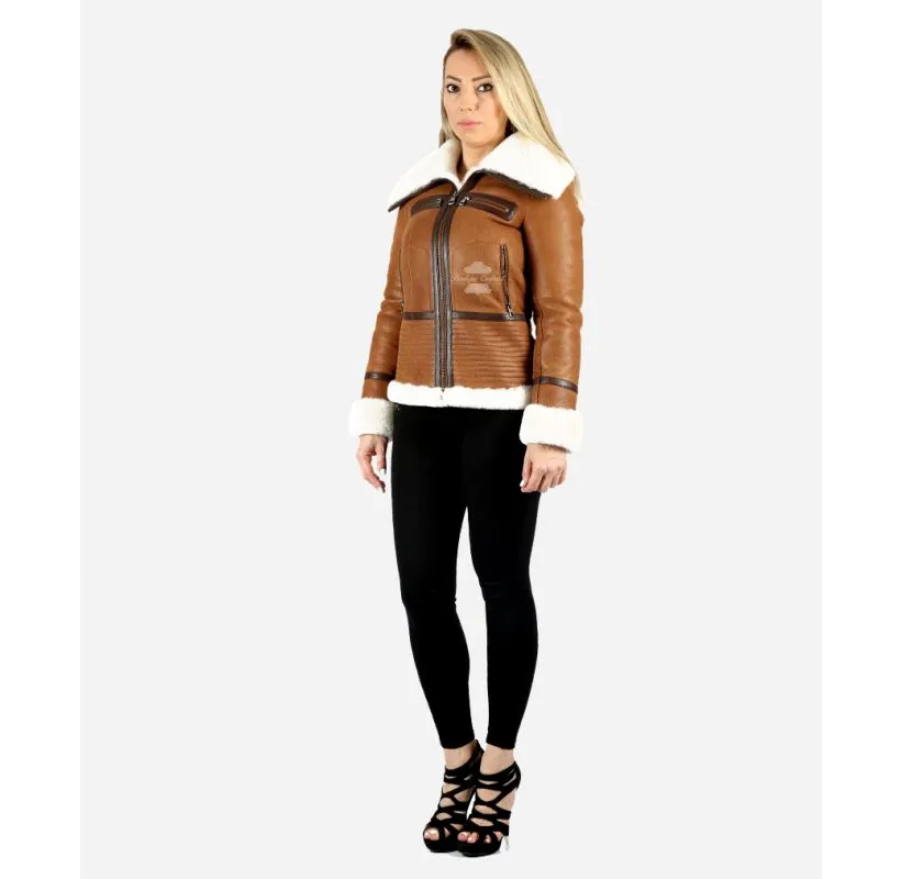 HARRIET SHEEPSKIN JACKET LADIES CLASSIC B3 SHEARLING FUR WINTER JACKET