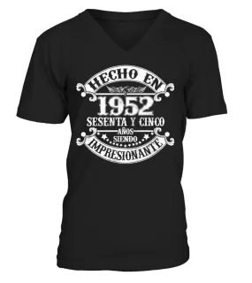 Hecho en 1952 sesenta y cinco años siendo impresionante Camiseta cuello en V Unisex