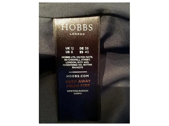 Hobbs Vestido de tubo bordado Negro Azul 