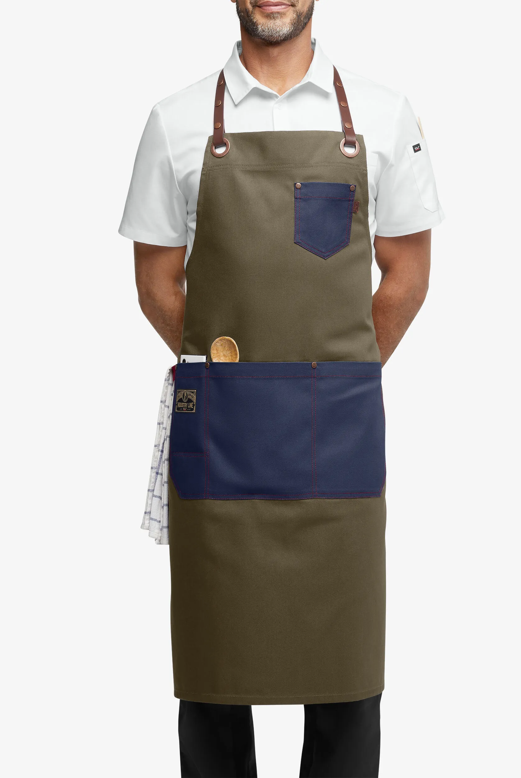 Industry Line Unisex Color Blocked Canvas Chef Apron